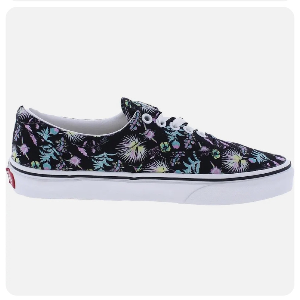 Vans Era Paradise Floral Print Lace-Up Skate Shoes Sneakers black multi